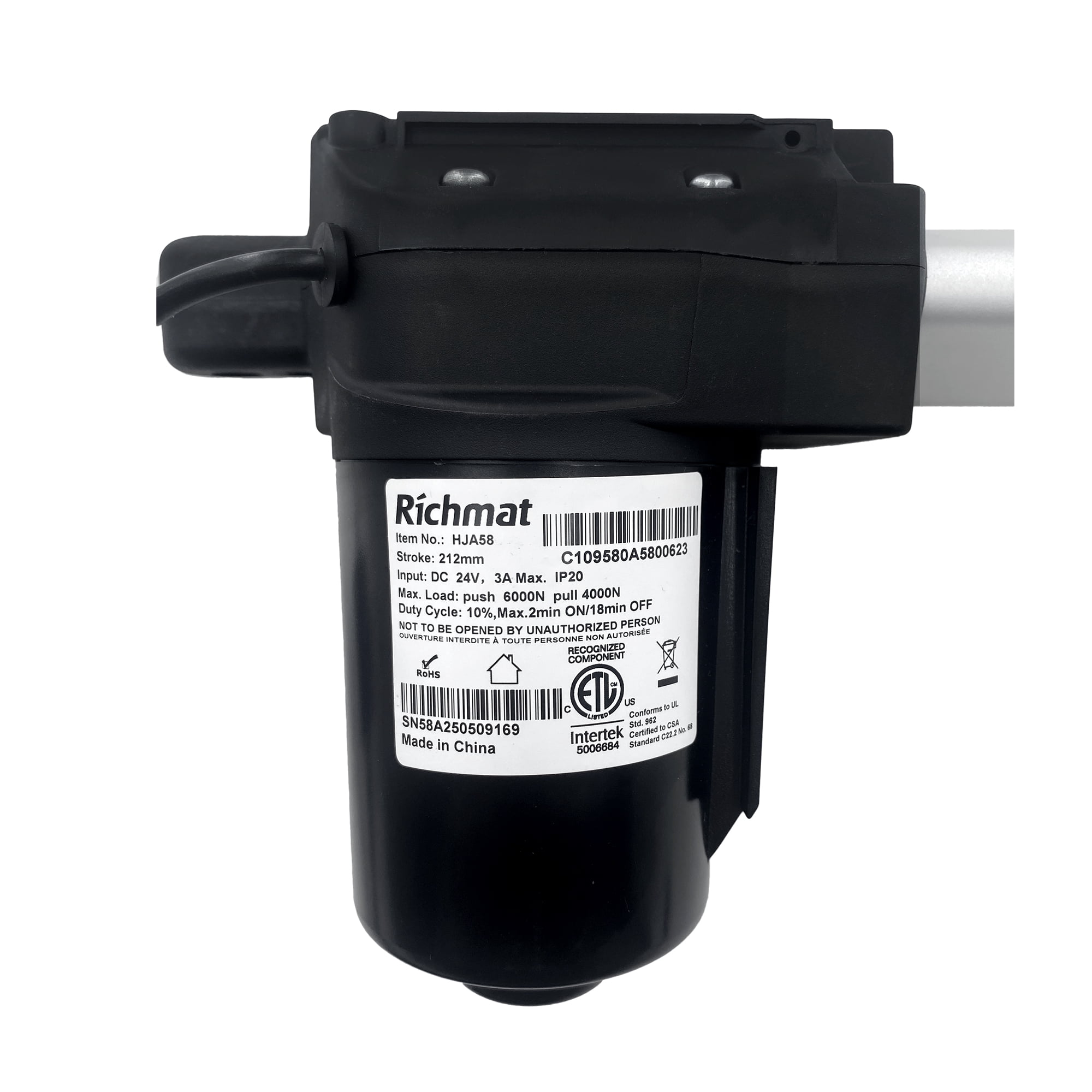 Power Recliner Lift Chair Richmat Model HJA58 Replacing GM1450-LM Actuator Motor Replacement