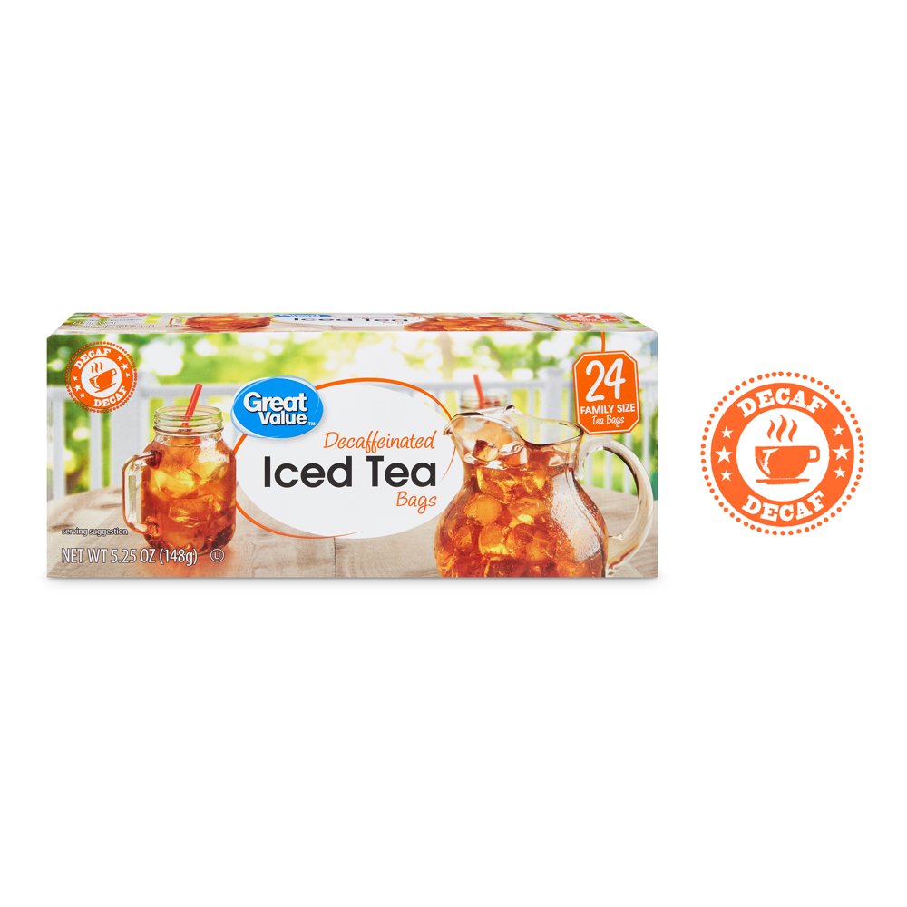 Great Value Decaffeinated Iced Tea, Tea Bags, 24 Ct