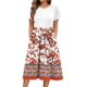 thumbnail image 1 of Vestido midi Zeagoo 2025 Verano Manga Corta Rojo Floral M, 1 of 5