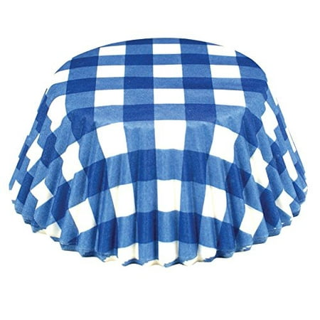 - Fox Run Blue Gingham Paper Mini Party Bake Cups, 50 Pack, Cupcake Muffin Liners