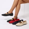 thumbnail image 7 of Pennysue Women Flats Pointy Toe Mary Jane Ballet Shoes Casual Comfortable Walking Shoes Black 8, 7 of 7