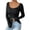 Black, variant on ZyeKqe Womens Long Sleeve Shirts Ribbed Knit Going out Tops Square Neck Slim Fitted Stretchy Basic Tees Size S-XL