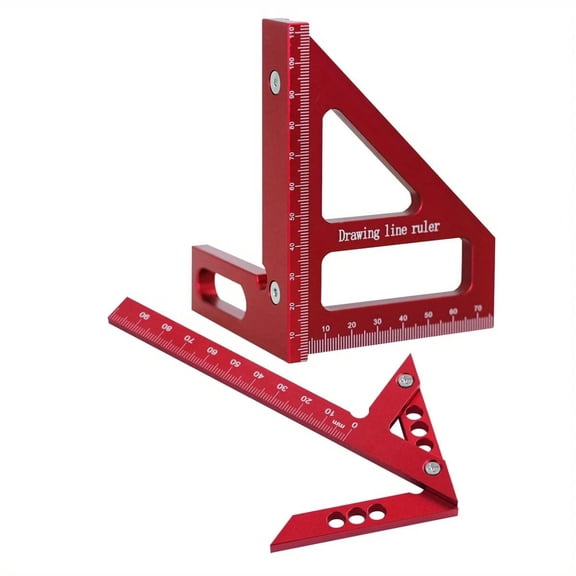 Aluminum Model Center Finder Woodworking Square 45/90 Degree Metric Right Angle Line Gauge Enduring Scribe Carpenter Ruler Wood Measuring Tool