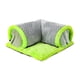 thumbnail image 3 of Túnel de hámster Timón de indias de indias Cálido Portable 2 en 1 cama y túnel Tubo de escondite de animales pequeños para rata de chinchilla verde y gris, 3 of 8