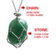 thumbnail image 1 of Collar de bolsillo de malla de cristal natural de metal con colgante tejido y cadena de malla., 1 of 5
