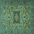 thumbnail image 1 of Ahgly Company Machine Washable Indoor Square Persian Turquoise Blue Traditional Area Rugs, 3' Square, 1 of 4