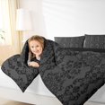 thumbnail image 4 of jejeloiu Rustic Victorian Floral Queen Comforter Set,Gray Black Bedding Comforter Set For Girls Teens Reversible 3-Piece, 4 of 8