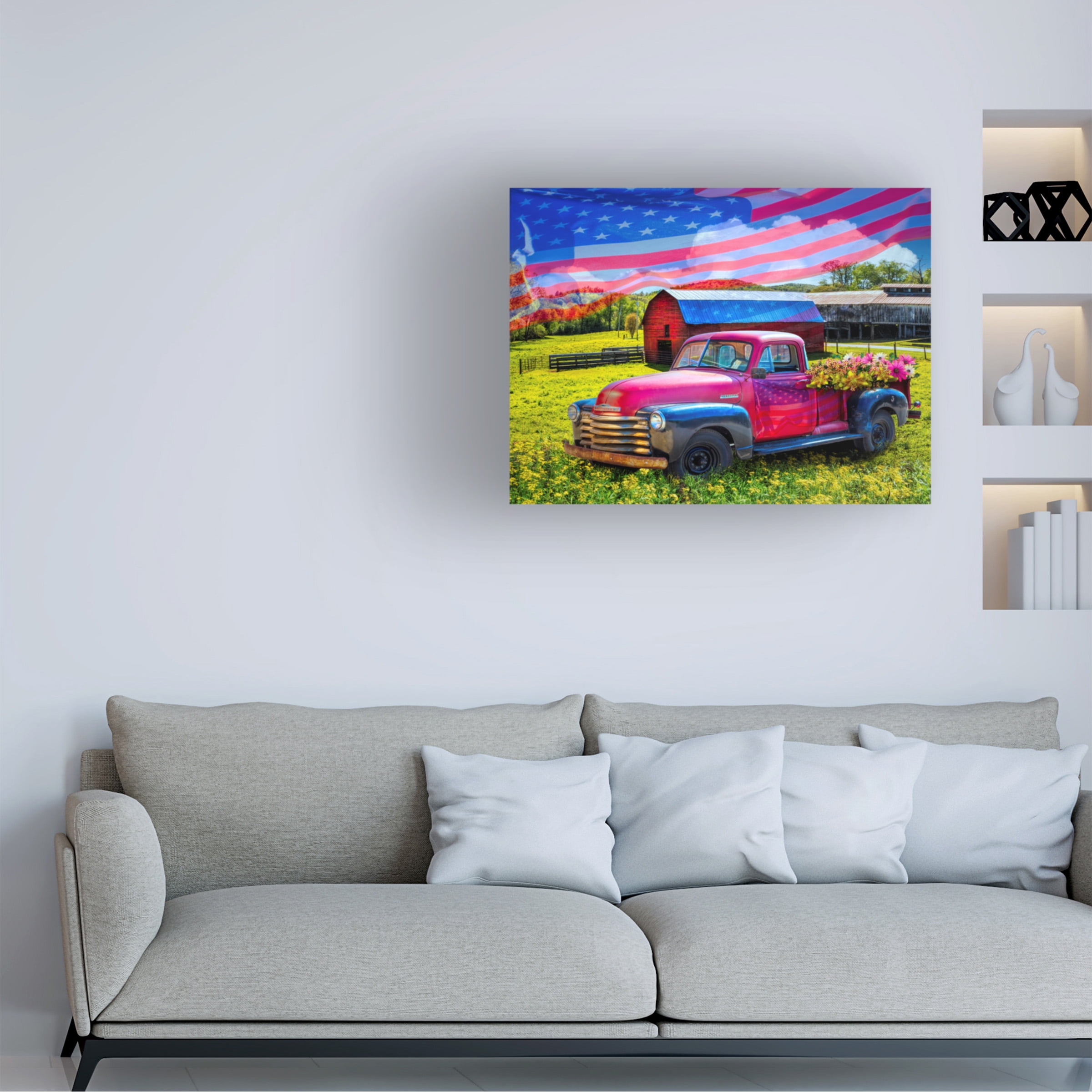 Canvas Wall Art - Celebrate Life Gallery 'American Country Truck' Wall Art for Living Room, Bedroom, or Office DÃ©cor by Trademark Fine Art - 24 x 18 Inches