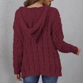 thumbnail image 5 of Lilgiuy Women's V-Neck Casual Solid Color Knit Long Sleeve Hooded Pullover Sweater Top Winter Fashion 2022, 5 of 5