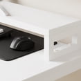thumbnail image 2 of Garvee 43" L Shaped Gaming Desk with Power Outlets & LED Lights, 3-Drawer Computer Desk with Storage Shelf, White, 2 of 15