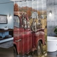 thumbnail image 6 of Farm Donkey Animal Shower Curtain, Vintage Red Truck Daisy Brown Tree House Waterproof Shower Curtain Set with 12 Hooks Lightweight Bath Curtains Fabric Bathroom Decor 60x72 Inches, 6 of 9