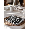 thumbnail image 6 of Baroque Black Cloth Napkins Set of 8 Reusable Dinner Napkins, Vintage Damask Classic Floral Cocktail Napkin Washable Table Napkins for Wedding/Holiday Party/Baby Shower 20"x20", 6 of 7