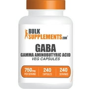 BulkSupplments.com Gamma Aminobutyric Acid Capsules, 750mg - GABA Supplement (240 Veg Capsules - 240 Servings)