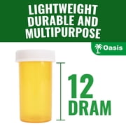 Plastic Amber Medicine Pill Bottles, 12 Dram, (25 Pack), Push Down and Turn Child Resistant Caps, Amber Prescription Vial, Medicine Container, Pill Cases Dispenser Organizers