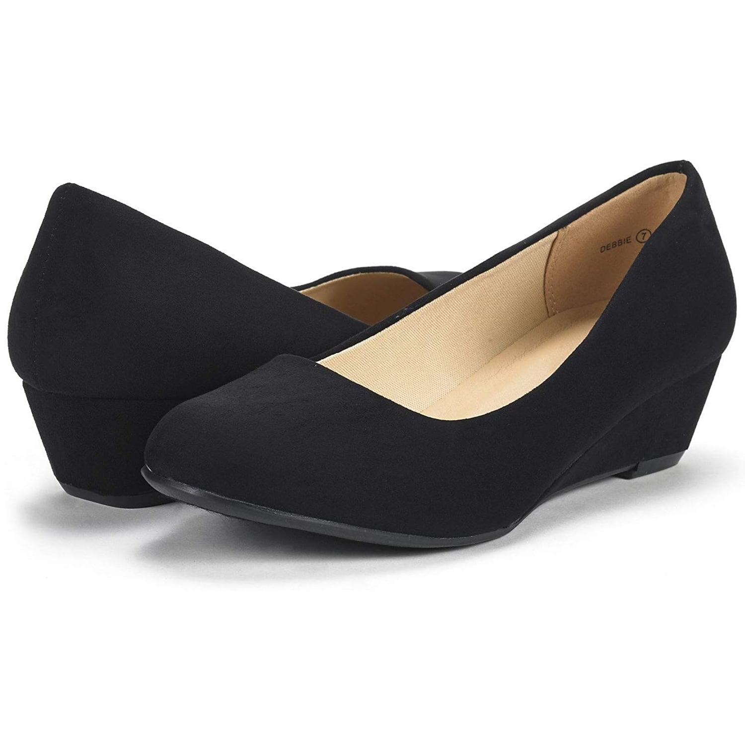 BURUDANI Women's Mid Wedge Heel Pump Shoes