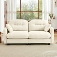 thumbnail image 4 of FFH Loveseat Sofa, 74" Cloud Sectional Couches for Living Room, Tufted 2-Seat Chenille Sofa with 2 Pillows, Wooden Base, Beige, 4 of 14