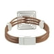 thumbnail image 3 of Pulsera multicapa de cuero con Cierre magnético Sunnimix, 3 of 8