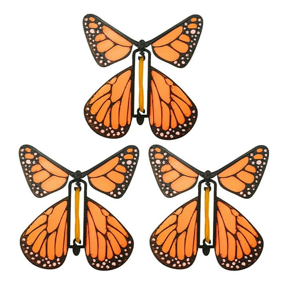 Sylvtty Wind Up Fluttering Butterfly Toy Flying Motion Butterfly Bookmarks with Rubber Band Mechanism Colorful Cardstock Wings
