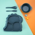 thumbnail image 7 of Silicone Toddler Plates with Spoon Fork Bowl set, Baby Divided Dinosaurs Plates Self Feeding Training Baby Dinner Plate Set, 7 of 7