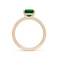 thumbnail image 2 of ANGARA Lab Grown 2.25 Ct Emerald-Cut Emerald Engagement Ring with Diamonds for Women in 14K Rose Gold (Size-9x7mm) | May Birthstone, Anniversary, Jewelry Gift for Women | Lab-Grown Emerald Ring, 2 of 9