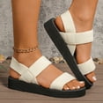 thumbnail image 2 of Dakaela Women’s Open Toe Platform Sandals Elastic Ankle Strap Slingback Slip on Walking Sandal Comfortable Summer Beach Casual Shoes Size 6-9 White, 2 of 9
