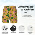 thumbnail image 3 of Yiaed Strawberry Print Mens Swim Trunks Bathing Suit Compression Liner Beach Swim Shorts Swimwear Quick Dry Zipper Pocket No-Chafing Board Short-, 3 of 6