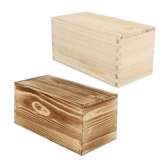 Zehuanyu 2 Pcs Sliding Wooden Box Storage Versatile Gift Boxes Packaging Child