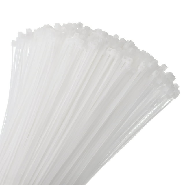 Unique Bargains 800pcs 5' 18 Lbs Cable Zip Ties Self-Locking Small Nylon Cable Tie Wraps 1/8' for Cord Management, White