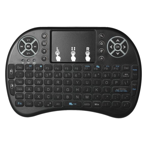 Amdohai 2.4GHz LED Backlit Wireless Keyboard with Touchpad Mouse Remote Control for Android TV BOX HTPC PC