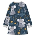 thumbnail image 6 of Girls' long-sleeved dress Koalas and Flowers Girls' A-line dress with ribbed cuffs Soft and comfortable, 6 of 6