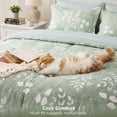 thumbnail image 6 of U by Bedsure Twin/Twin XL Sage Green Comforter Set for College Dorm Girl, 5-Pieces Bed in a Bag with Botanical Flowers Comforter, Sheets, Pillowcases & Shams, 6 of 10