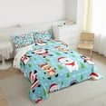 thumbnail image 3 of Manfei Lovely Penguin King Size Comforter Sets,Father Christmas Bedding Comforter Set,Cartoon Reindeer Bear Bedding Set For Children,Luxury Bedroom Decor Reversible,3pcs, 3 of 8