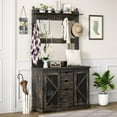 thumbnail image 3 of HallCoatWith Shoe Cubbies & 7 Coat Hooks3 Drawers for Hallway,Mudroom Bench With Shoe Storage Bench,EntrywayWhite, 3 of 8