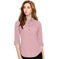 thumbnail image 3 of Made by Johnny Women's 3/4 Sleeve Tailored Button Down Shirts S LIGHT_MAUVE, 3 of 6