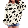 thumbnail image 2 of Xdegoge Teen Girls Dalmatian Black Spot Hoodie Cute Animal Print Pullover Sweatshirts Long Sleeve Casual Fall Outfit with Pocket, Size 13-14, 2 of 6