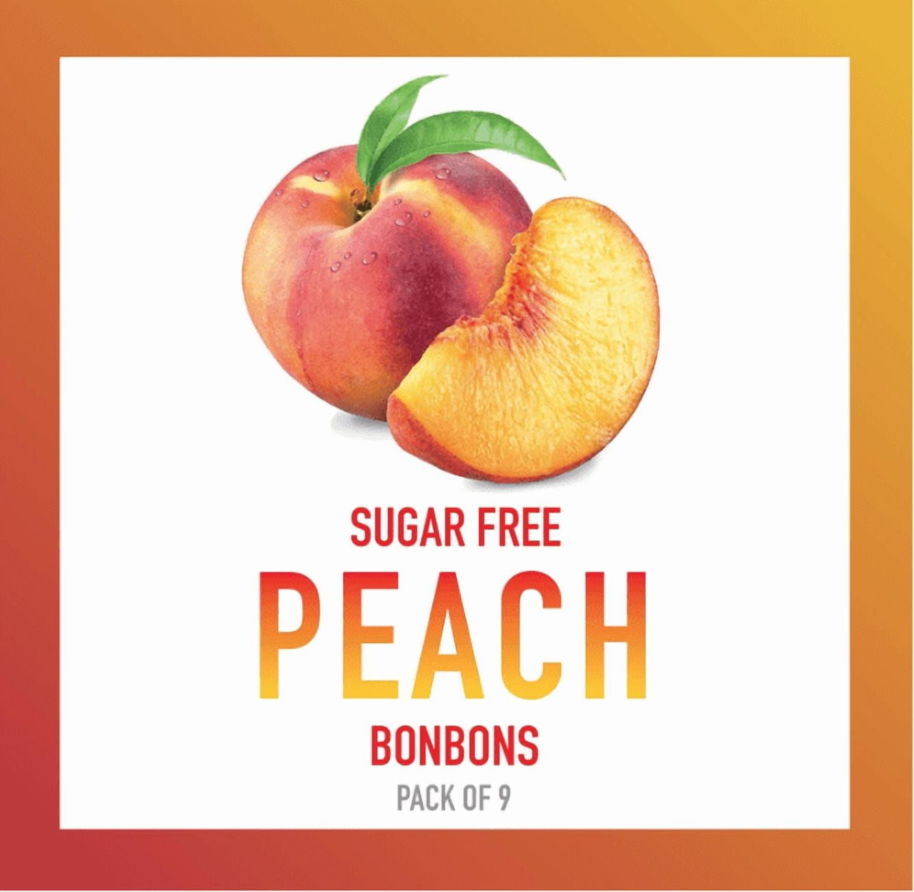Swiss Imports Sugar Free Bonbons Hard Candy Drops, Peach, 1.4 oz/ 40g Box, 9 Pack