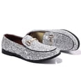 thumbnail image 3 of COSIDRAM Men's Glitter Dress Shoes Metallic Sequins Tuxedo Luxury Gold Buckle Loafers Slip-on Wedding Party Shoes, 3 of 6