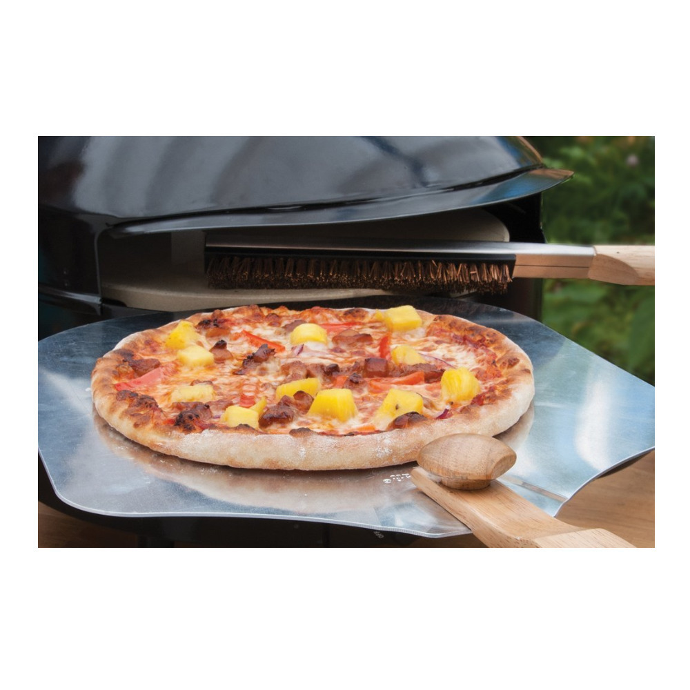 Pizzacraft 16.5-Inch Round Thermabond Baking/Pizza Stone with Folding Peel and Stone Brush - image 2 of 5