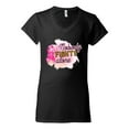 thumbnail image 3 of Nobody Fights Alone Watercolor Sparkles Breast Cancer Awareness Women's Standard V-Neck Tee, Black, Medium, 3 of 5
