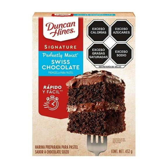 Harina para pastel Duncan Hines Perfectly Moist sabor chocolate suizo 432 g