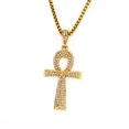 thumbnail image 4 of Hip Hop Iced Out Bling Ankh Cross Pendant 14K Yellow Gold Egyptian Necklace for Women Men Ancient Egypt Jewelry Gift, 4 of 6