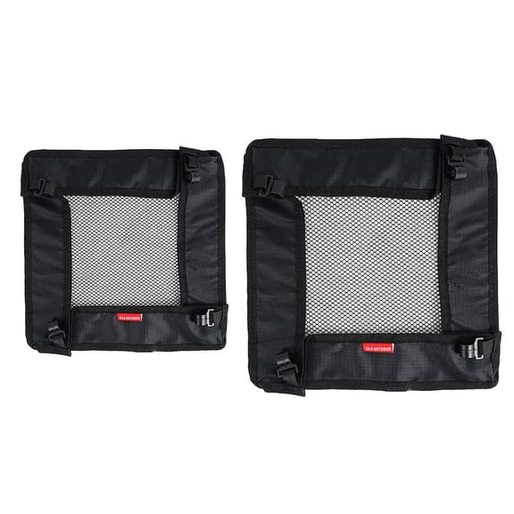 Set of 2 Small Folding Tables with Foldable Design and Hanging Storage Net for Easy Portability and Space Saving