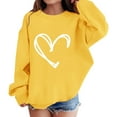 thumbnail image 3 of YunPes Kids Crewneck Fleece Pullover Tops Cute Heart Print Sweatshirts for Teen Girls Casual Cozy Tops Fall Winter Trendy Clothes, 3 of 6