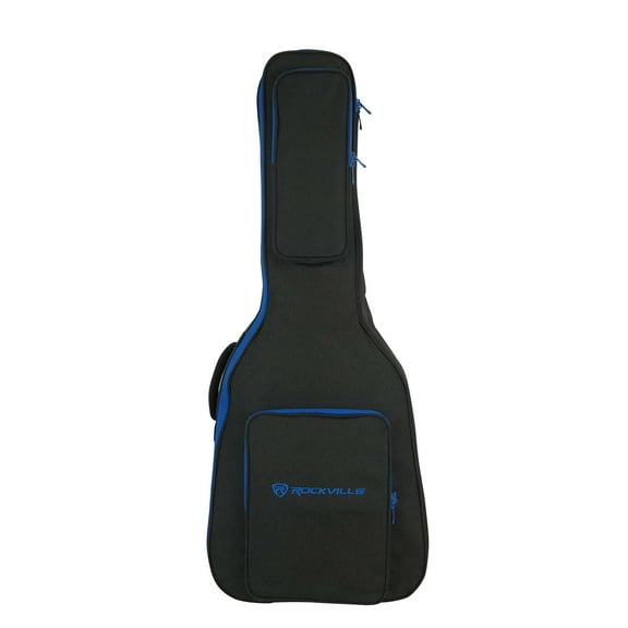 Rockville AGB45-BLU Padded Acoustic Guitar Gig Bag with Neck Pad   Secure Strap