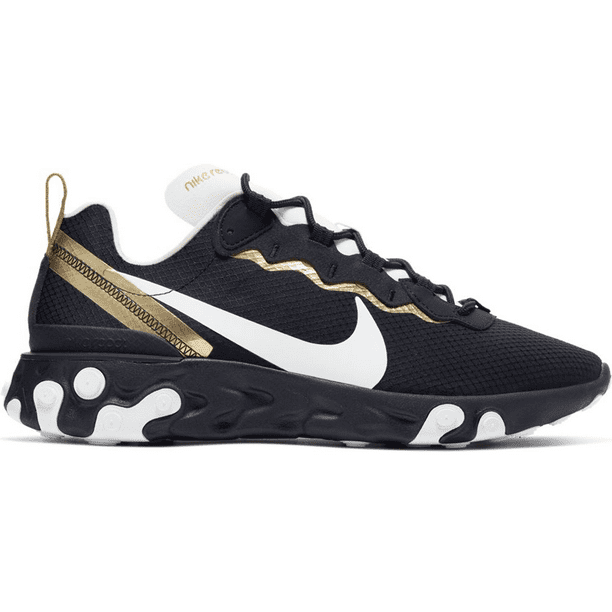 Nike Nike React Element 55 Black Metallic Gold White Ct1590 001 Walmart Com Walmart Com