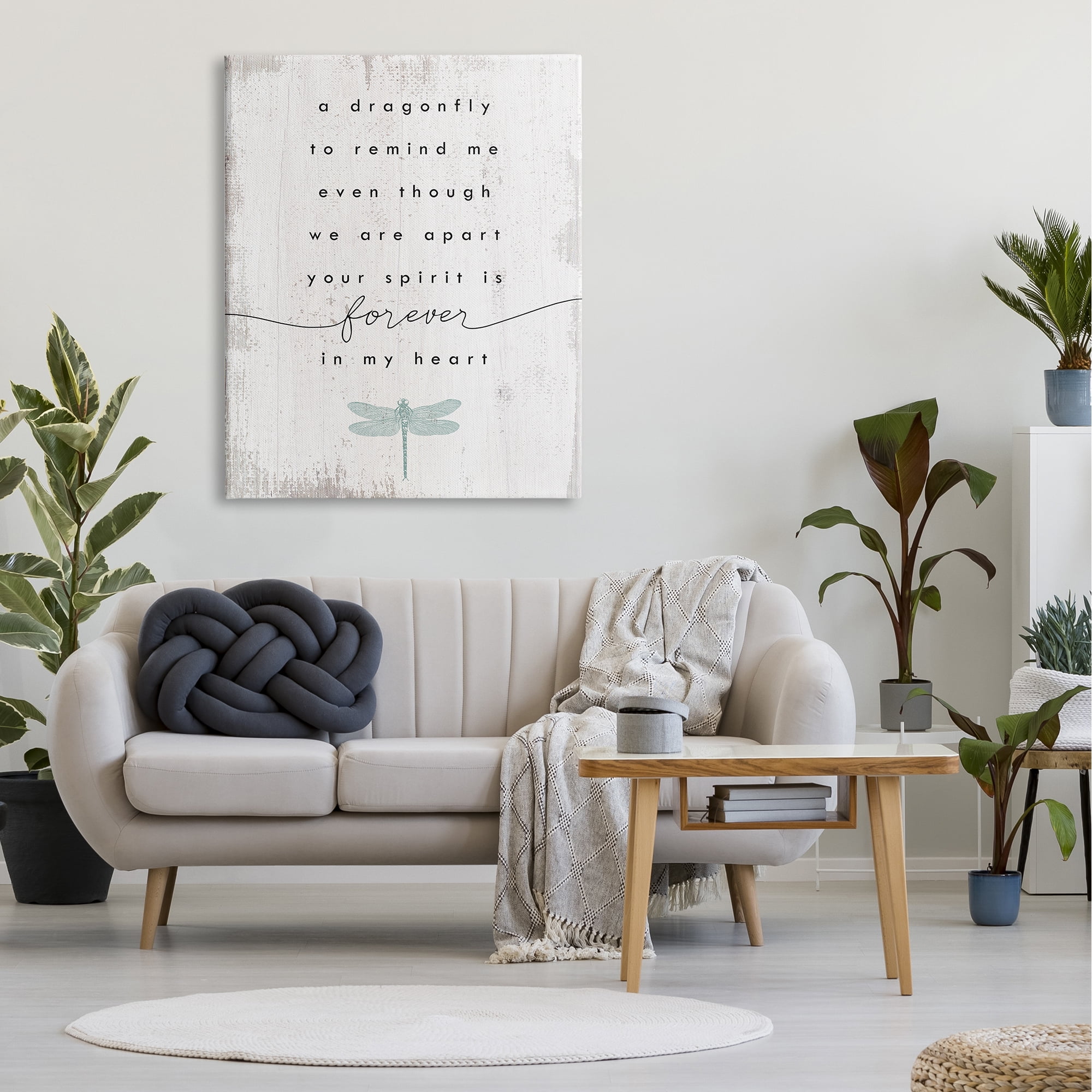 Stupell Industries Dragonfly to Remind Me Grieving Inspirational Insect Phrase,36 x 48, Design by Daphne Polselli