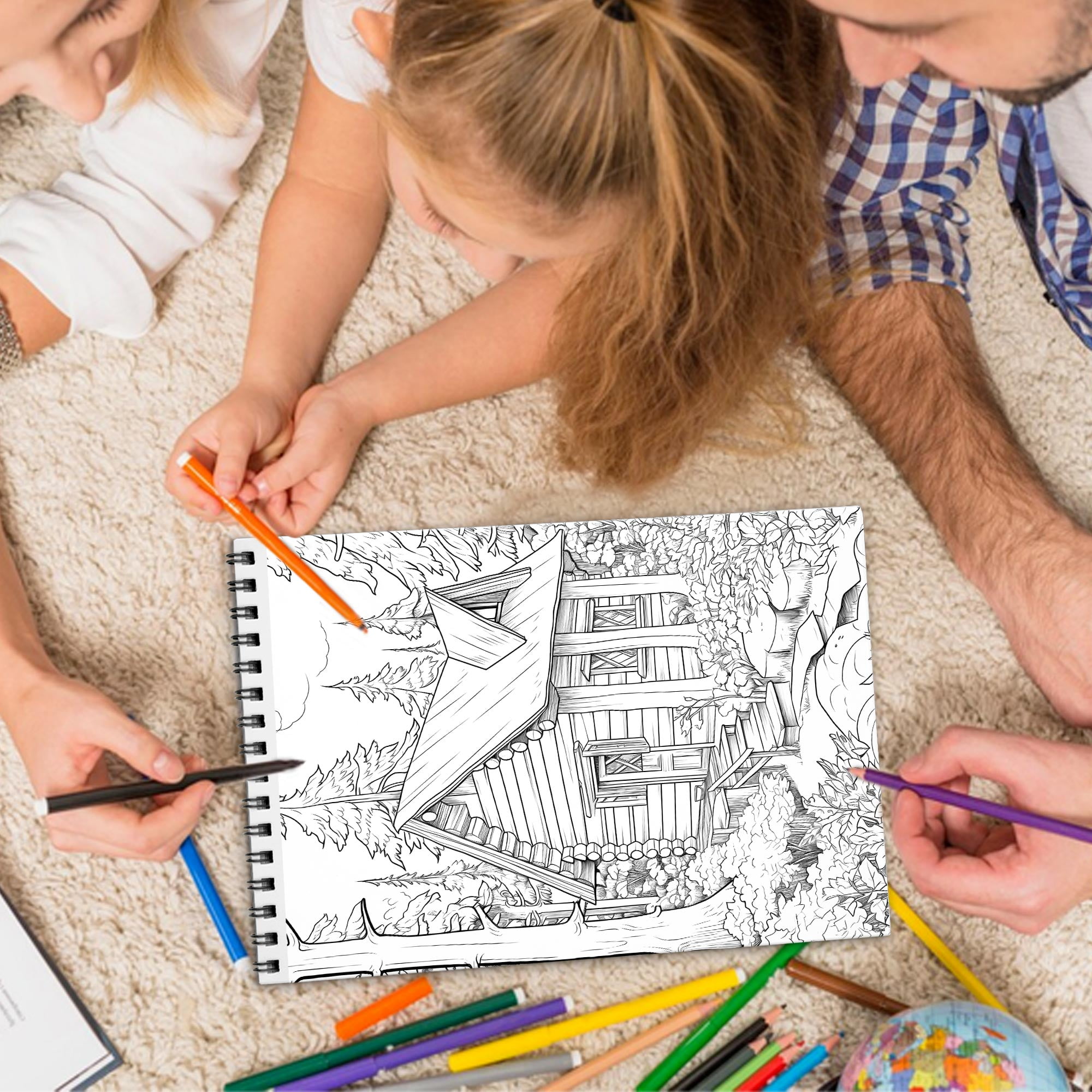 TPLHOUSE Dragon Girl Coloring Book Spiral Bound for Adult, Premium Cover