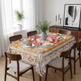 thumbnail image 6 of Vintage Ethnic Table Cloth Waterproof Tablecloths, Boho Tribes Modern Orange Middle Century Tablecloth Dining Table Cover for Kitchen Party Tabletop Outdoor, Rectangle Tablecloth 60x84 Inch, 6 of 9