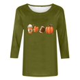 thumbnail image 4 of KIHOUT Hauts en Liquidation, Chemises à Manches 3/4 pour Femmes Blouse Imprimée Graphique d'Automne Col Rond T-shirts Décontractés Amples Chandails en Molleton Blouse, 4 of 4
