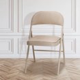 thumbnail image 4 of MECO Sudden Comfort Deluxe Sand Fabric Padded Folding Chair, (Set of 4), 4 of 9
